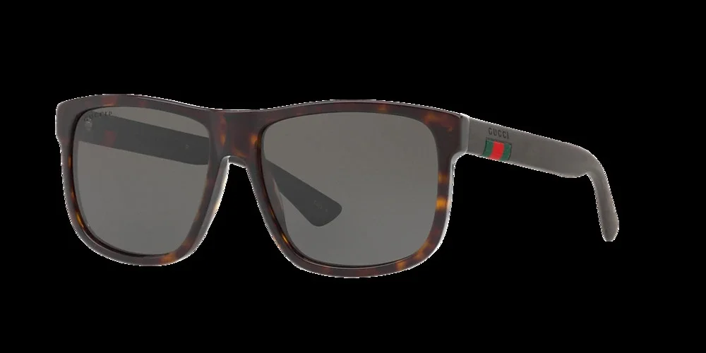 Gucci GG0010SA 003 Havana Square Wayfarer Sunglasses NEW